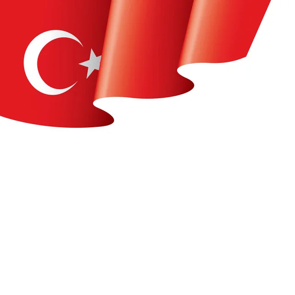 Bandera de Turquía, ilustración vectorial sobre fondo blanco — Vector de stock