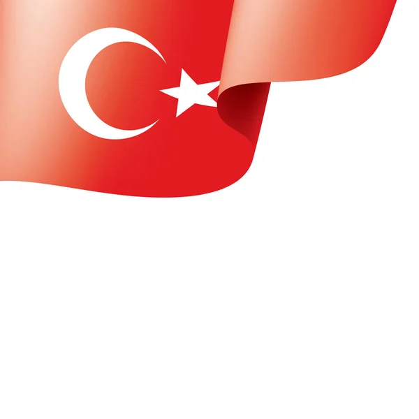 Vlag van Turkije, vectorillustratie op een witte achtergrond — Stockvector