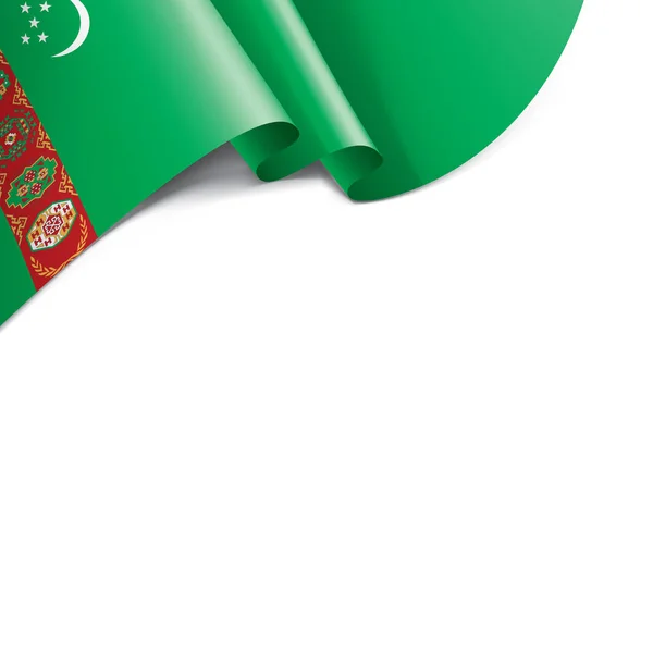 Флаг Туркменистана, векторная иллюстрация на белом фоне — стоковый вектор