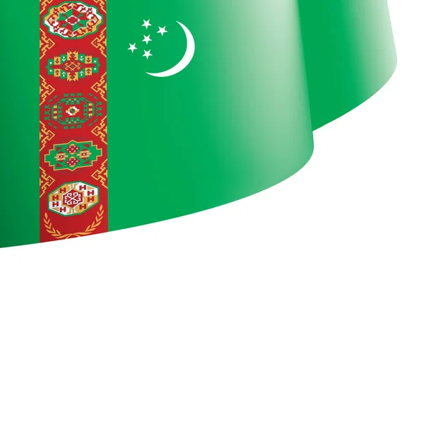 Bandera de Turkmenistán, ilustración vectorial sobre fondo blanco — Archivo Imágenes Vectoriales