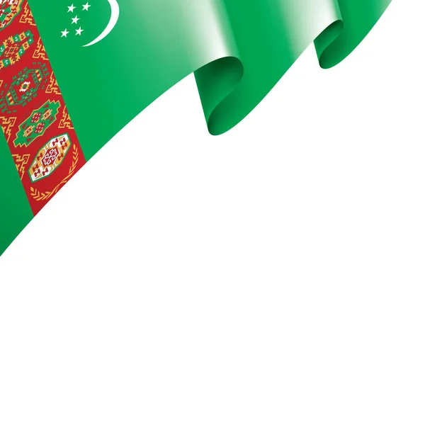 Flaga Turkmenistanu, wektor ilustracja na białym tle — Wektor stockowy