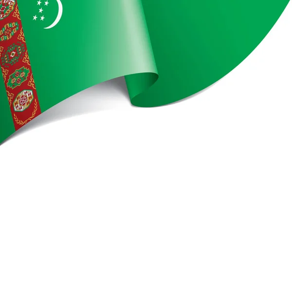 トルクメニスタンの旗は、白の背景にベクトル画像 — ストックベクタ