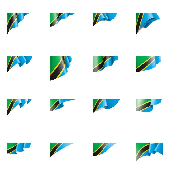 Tanzanya bayrak, beyaz bir arka plan üzerinde vektör çizim — Stok Vektör