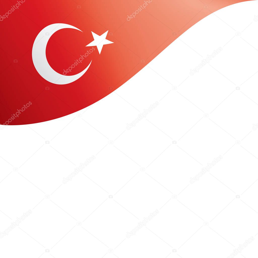 Turkey flag, vector illustration on a white background