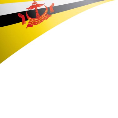 Brunei bayrağı, beyaz arkaplanda vektör illüstrasyonu