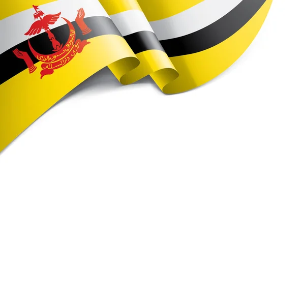 Bendera Brunei, ilustrasi vektor pada latar belakang putih - Stok Vektor