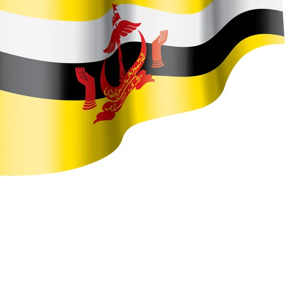 文莱国旗，白色背景上的矢量插图 — 图库矢量图片