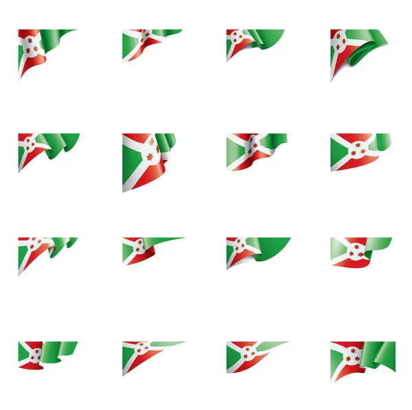 Drapeau du Burundi, illustration vectorielle sur fond blanc — Image vectorielle