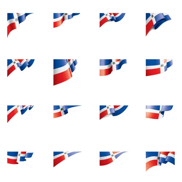 Bandeira dominicana, ilustração vetorial sobre um fundo branco —  Vetores de Stock