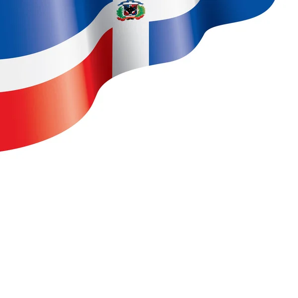 Bandeira dominicana, ilustração vetorial sobre um fundo branco —  Vetores de Stock