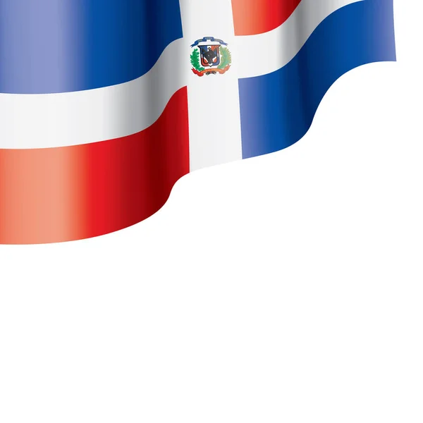 Bandeira dominicana, ilustração vetorial sobre um fundo branco — Vetor de Stock