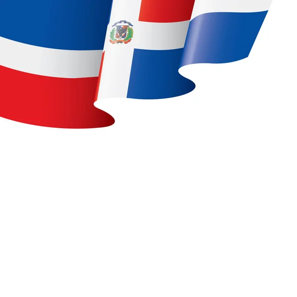 Bandiera dominicana, illustrazione vettoriale su sfondo bianco — Vettoriale Stock