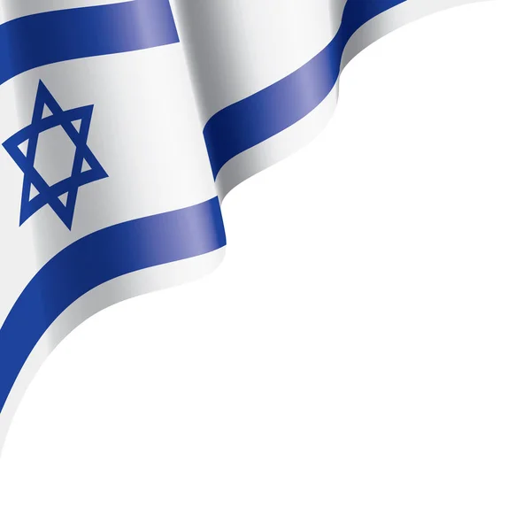 Bandeira de Israel, ilustração vetorial sobre um fundo branco —  Vetores de Stock