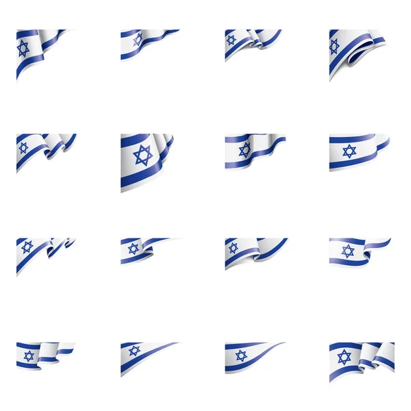 Israele bandiera, illustrazione vettoriale su sfondo bianco — Vettoriale Stock