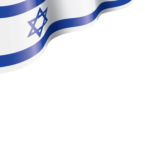 İsrail bayrağı, beyaz arkaplanda vektör illüstrasyonu — Stok Vektör