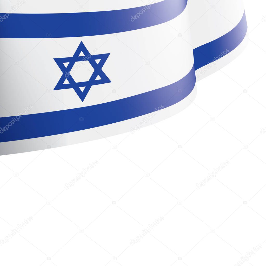 Israel national flag, vector illustration on a white background