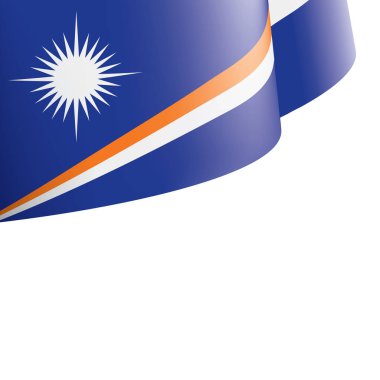 Marshall Adaları bayrağı, beyaz arkaplanda vektör illüstrasyonu