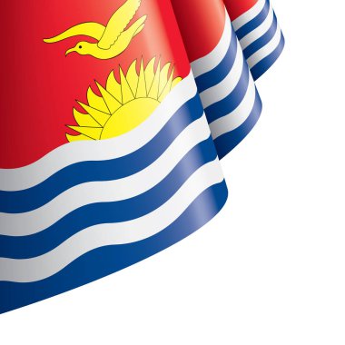 Beyaz arkaplanda Kiribati bayrağı, vektör illüstrasyonu