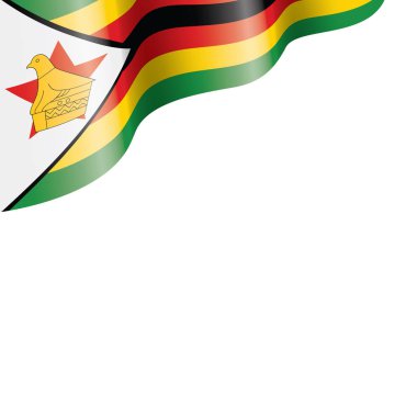 Zimbabwe bayrağı, beyaz arkaplanda vektör illüstrasyonu