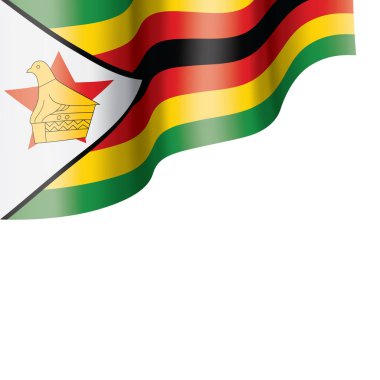 Zimbabwe bayrağı, beyaz arkaplanda vektör illüstrasyonu