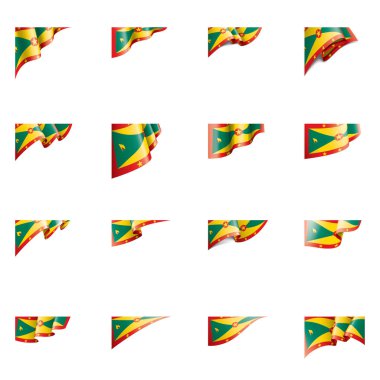 Grenada bayrağı, beyaz bir arka plan üzerinde vektör çizim