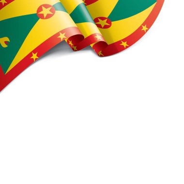 Grenada bayrağı, beyaz bir arka plan üzerinde vektör çizim