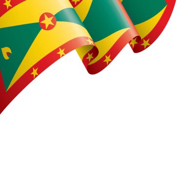 Grenada bayrağı, beyaz bir arka plan üzerinde vektör çizim