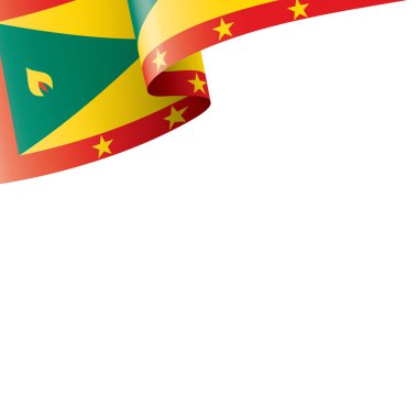 Grenada bayrağı, beyaz bir arka plan üzerinde vektör çizim