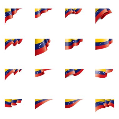 Venezuela bayrak, beyaz bir arka plan üzerinde vektör çizim