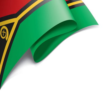 Vanuatu bayrağı, beyaz arkaplanda vektör çizimi