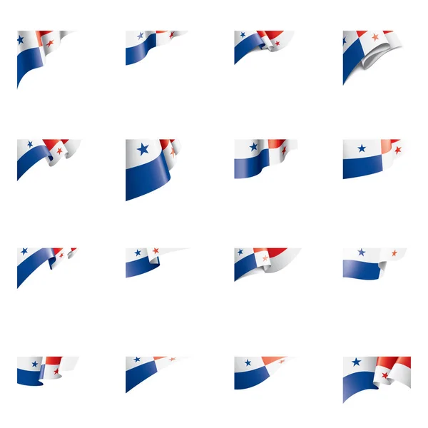 Panama vlajky, vektorové ilustrace na bílém pozadí — Stockový vektor