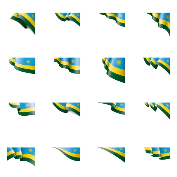 Drapeau Rwanda, illustration vectorielle sur fond blanc — Image vectorielle