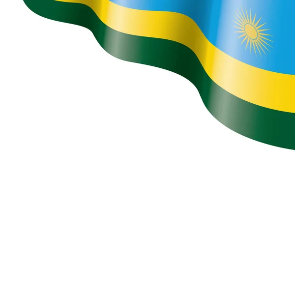 Bandiera ruandese, illustrazione vettoriale su sfondo bianco — Vettoriale Stock