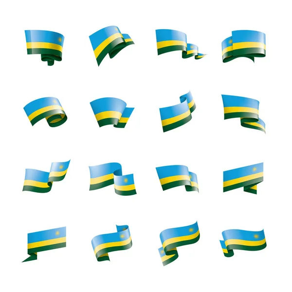 Σημαία Ρουάντα, διανυσματική απεικόνιση σε λευκό φόντο — Διανυσματικό Αρχείο