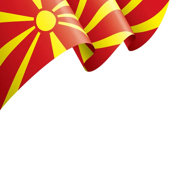 马其顿国旗，白色背景上的矢量插图 — 图库矢量图片