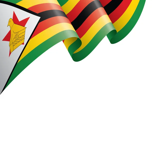 Bandeira do Zimbabué, ilustração vetorial sobre um fundo branco —  Vetores de Stock