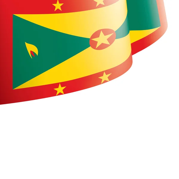 Vlag van Grenada, vectorillustratie op een witte achtergrond — Stockvector