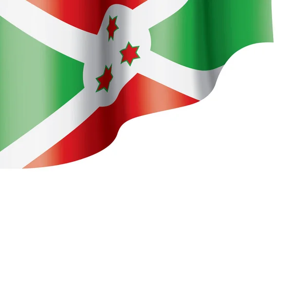 Burundi bayrağı, beyaz bir arka plan üzerinde vektör çizim — Stok Vektör