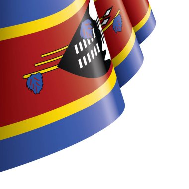 Svaziland bayrak, beyaz bir arka plan üzerinde vektör çizim