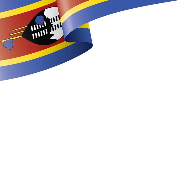 Swaziland-flagg, vektorillustrasjon på hvit bakgrunn – stockvektor