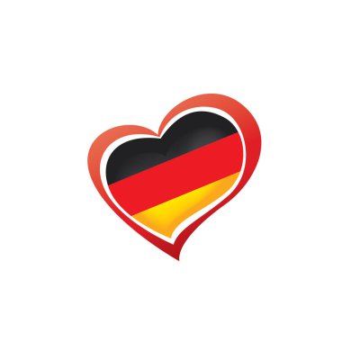 Beyaz arkaplanda Almanya bayrağı ve vektör illüstrasyonu