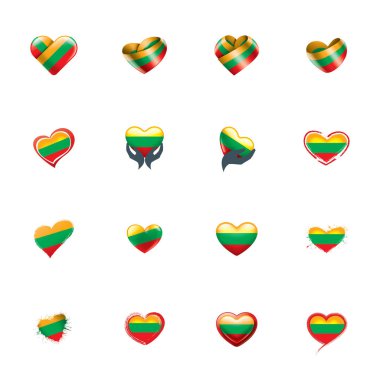 Litvanya bayrağı, beyaz arkaplanda vektör illüstrasyonu.