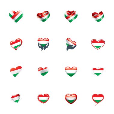Beyaz arkaplanda Macaristan bayrağı, vektör illüstrasyonu