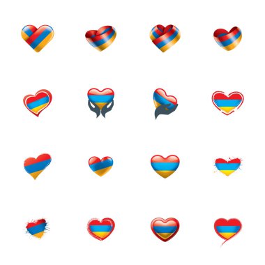 Beyaz arkaplanda Ermenistan bayrağı, vektör illüstrasyonu