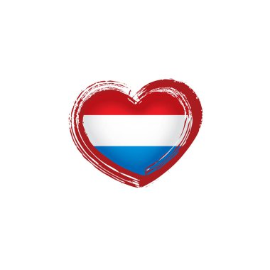 Beyaz arkaplanda Hollanda bayrağı, vektör illüstrasyonu