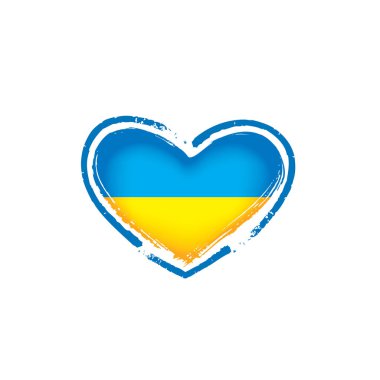 Beyaz arkaplanda Ukrayna bayrağı, vektör illüstrasyonu.