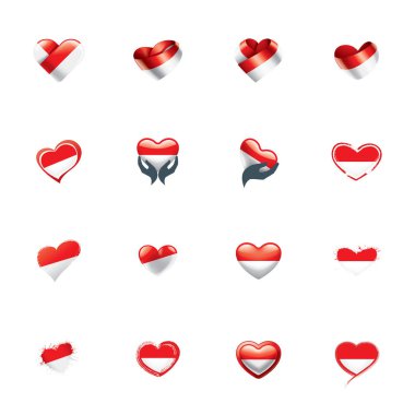 Beyaz arkaplanda Endonezya bayrağı, vektör illüstrasyonu