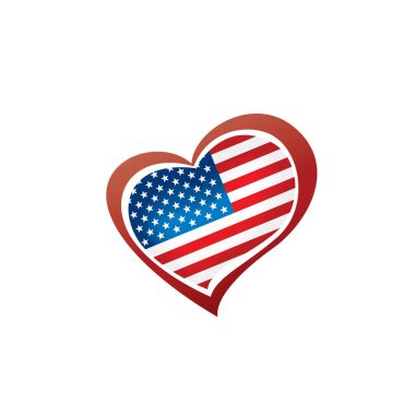 Beyaz arka planda ABD bayrağı, vektör illüstrasyonu