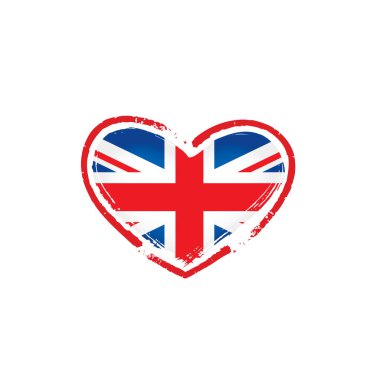 Birleşik Krallık bayrağı, beyaz arkaplanda vektör illüstrasyonu