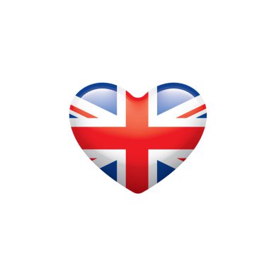 Birleşik Krallık bayrağı, beyaz arkaplanda vektör illüstrasyonu